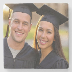 Add Graduation Photo Customize Stone Coaster