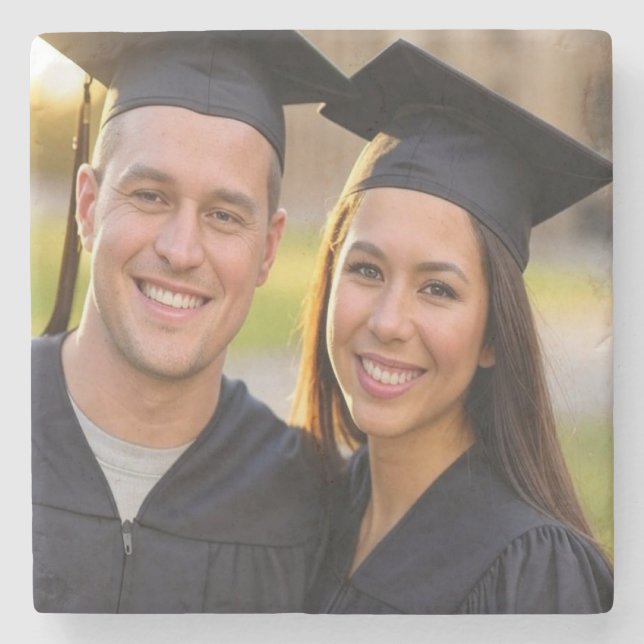 Add Graduation Photo Customize Stone Coaster (Front)