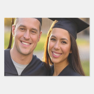 Add Graduation Photo Customize Wrapping Paper Sheet