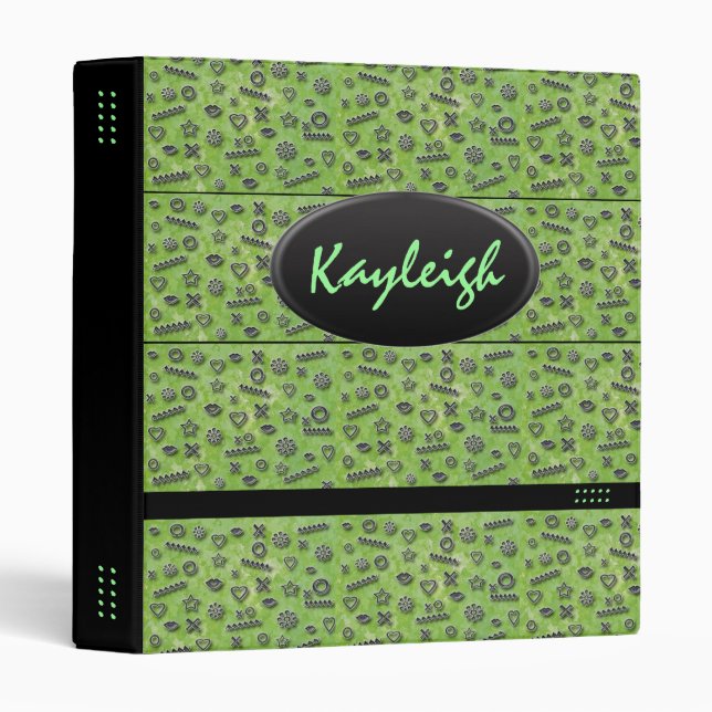 Add Her Name Green Designer Binder (Front/Spine)