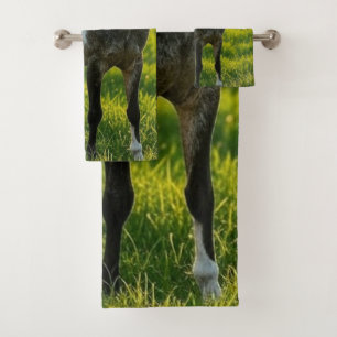 Add Horse Photo Customize Bath Towel Set