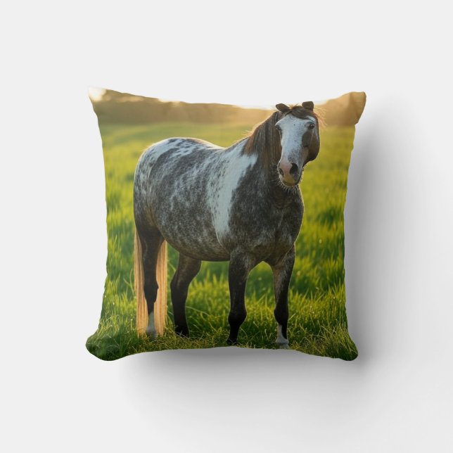Add Horse Photo Customize Throw Pillow (Front)