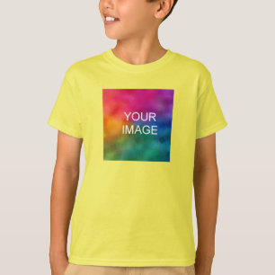 Add Image Front Design Template Boys Kids Yellow T-Shirt