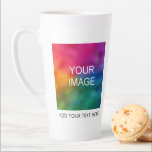 Add Image Photo Company Logo Here Custom Template Latte Mug<br><div class="desc">Custom Template Add Image Photo Business Logo Text Create Your Own Name Elegant Trendy Template Large Coffee Latte Mug.</div>