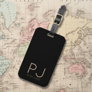 Add initial Monogram Personalized Simple  Luggage Tag