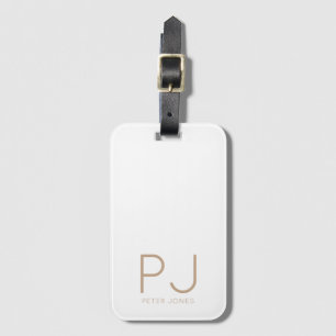 Add initial Monogram Personalized Simple  Luggage Tag