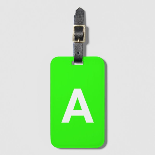 Add initial Monogram Personalized Simple Modern Luggage Tag (Front Vertical)