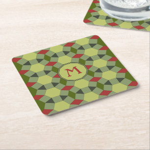 Add initial tessellation tiles pattern square paper coaster