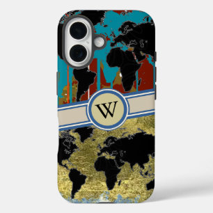 add initial to the world map iPhone 16 case