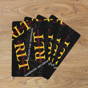 Add initials and name to get a personalized playing cards