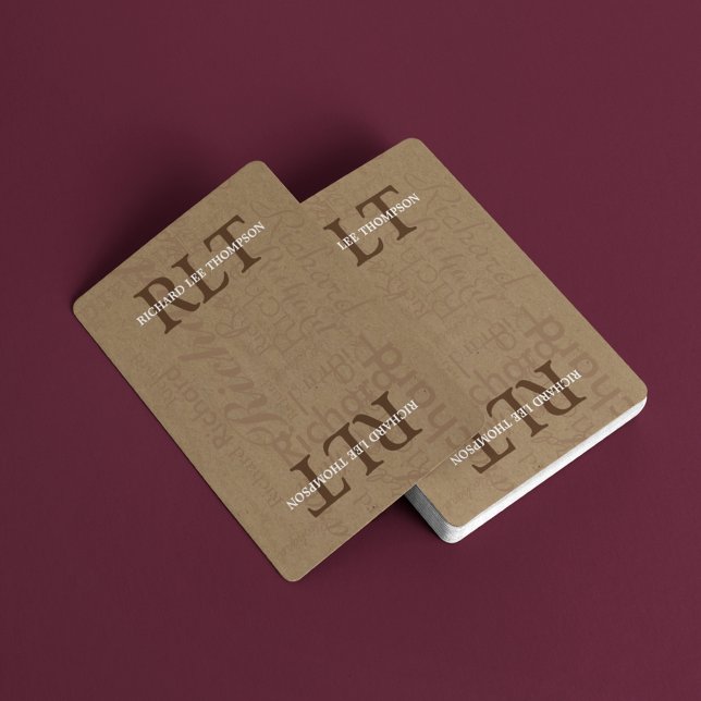 add initials and name to get Personalized Brown Playing Cards (Creator Uploaded)