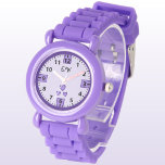 Add initials hearts purple kids watch<br><div class="desc">This adorable kids' watch is perfect for adding a personal touch! Customize it with your child’s initials. It's a fun and practical accessory that helps little ones keep track of time while staying stylish. The colours and sweet design make it a great gift for birthdays, Christmas or special occasions. Plus,...</div>