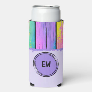 Add initials unicorn colours purple seltzer can cooler