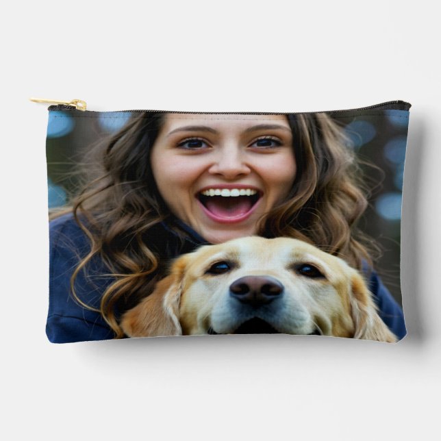 Add Labrador Retriever Photo Personalize Accessory Pouch (Front)