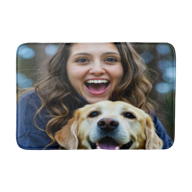 Add Labrador Retriever Photo Personalize Bath Mat (Front)