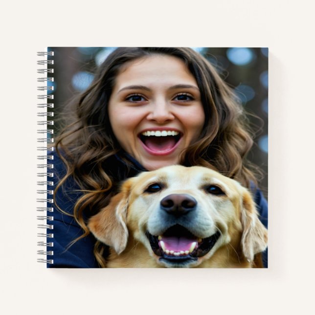 Add Labrador Retriever Photo Personalize Notebook (Front)