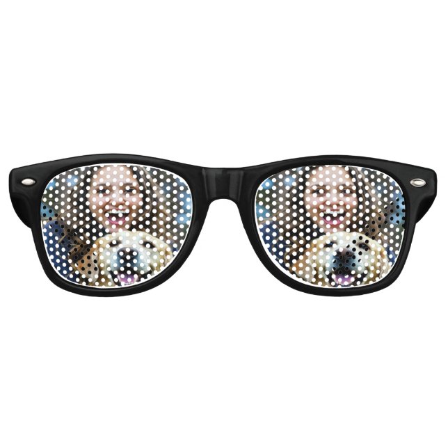 Add Labrador Retriever Photo Personalize Retro Sunglasses (Front)