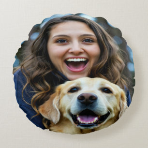 Add Labrador Retriever Photo Personalize Round Pillow
