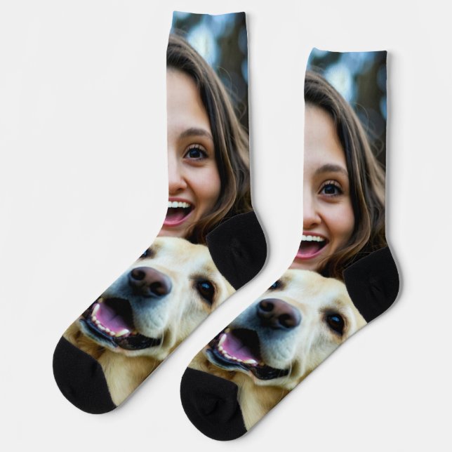 Add Labrador Retriever Photo Personalize Socks (Left)