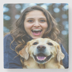 Add Labrador Retriever Photo Personalize Stone Coaster