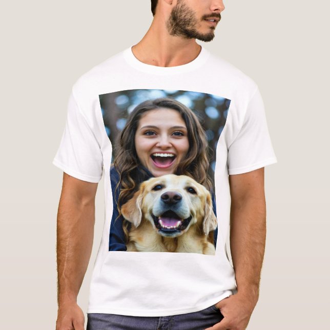Add Labrador Retriever Photo Personalize T-Shirt (Front)
