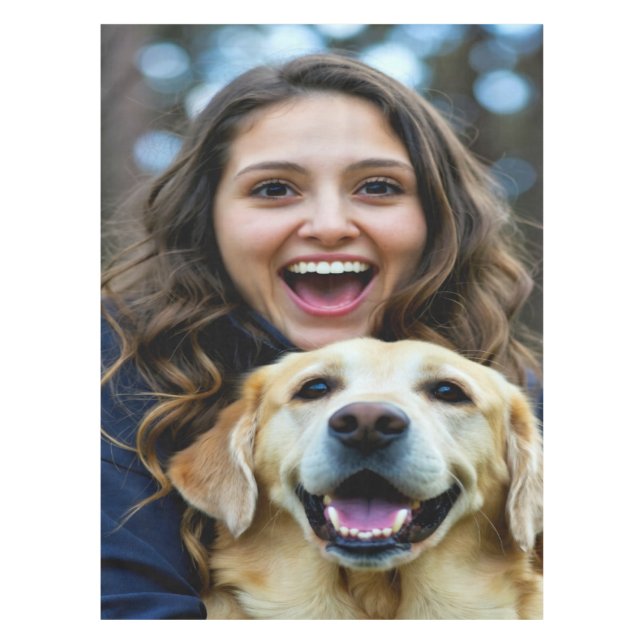 Add Labrador Retriever Photo Personalize Tablecloth (Front)