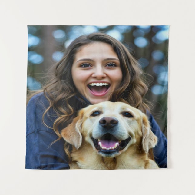 Add Labrador Retriever Photo Personalize Tapestry (Front)