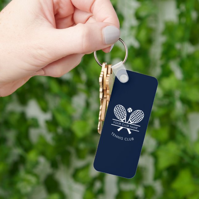 Add Lawn Tennis Club Name and Return Address Keychain (Hand)