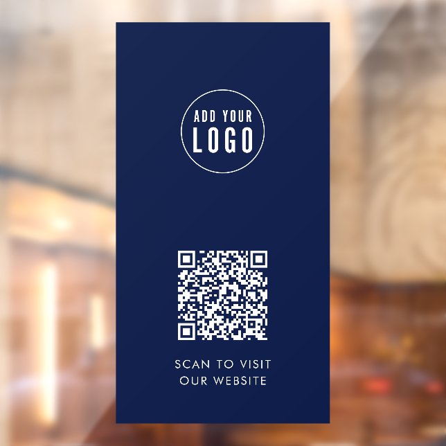 Add Logo and Your Website QR Code Custom Colour Window Cling (Sheet 2)