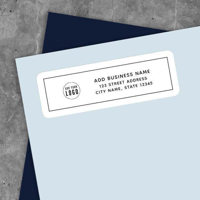 Add Logo Black Border Business Return Address (Creator Uploaded)