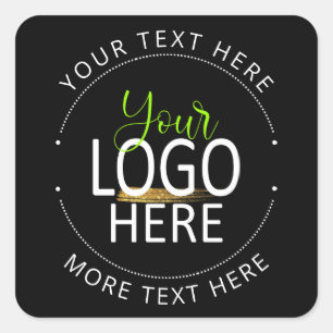 Add Logo Black Create Your Own Small Business  Square Sticker