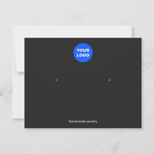 Add Logo Black Large Earring Display Invitation (Front)