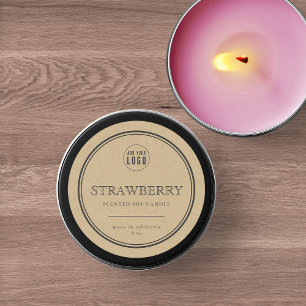 Add Logo Classic Grey Border Kraft Product Label