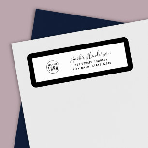 Add Logo Custom Border Calligraphy Return Address