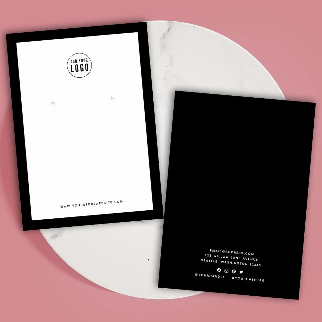 Add Logo Custom Border Color Earring Display Card (Creator Uploaded)