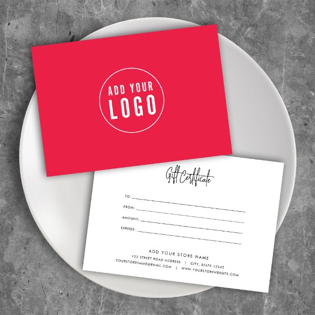 Add Logo Custom Colour Script Gift Certificate (Creator Uploaded)