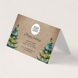 Add Logo Custom Text Christmas Tree 2026 Calendar Business Card