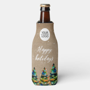 Add Logo Custom Text Christmas Tree Customer Bottle Cooler