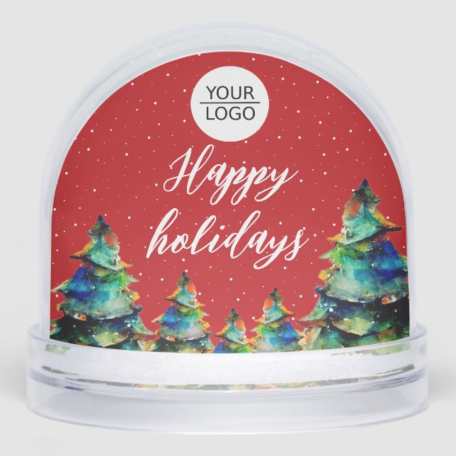 Add Logo Custom Text Christmas Tree Customer Snowglobe (Front)