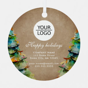Add Logo Custom Text Christmas Tree Promotion Metal Ornament