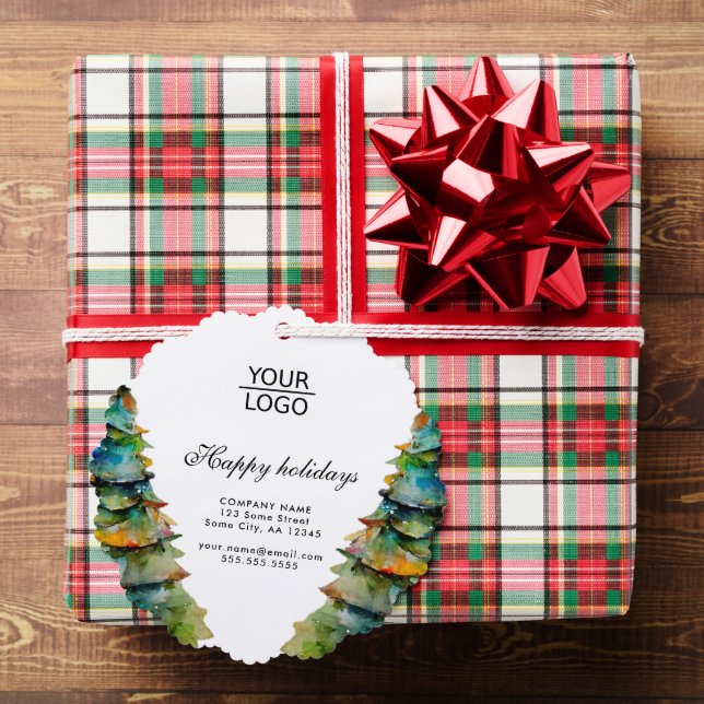 Add Logo Custom Text Christmas Tree Promotion Ornament Card (Insitu (Gift))