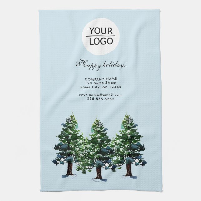 Add Logo Custom Text Pine Tree Promotion Kitchen Towel (Vertical)