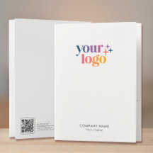Add Logo Custom Text White Presentation Folder
