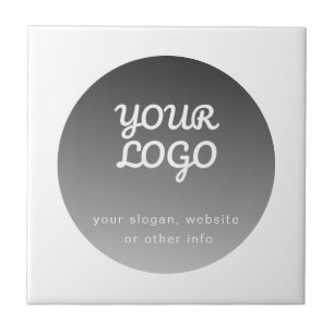 Add Logo   Dark Grey Gradient White Border Tile