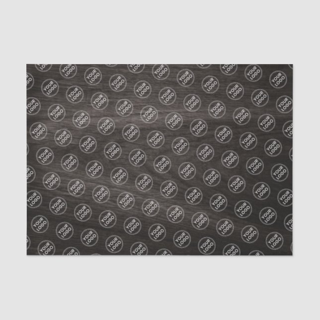 Add logo dark wood grain business packaging tissue paper (Front)