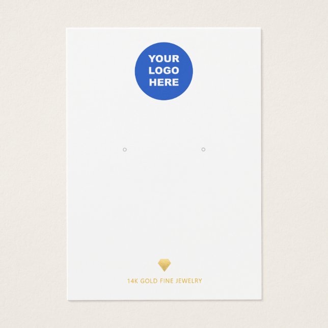 Add Logo  Earring Display Card Gold Diamond Icon (Front)