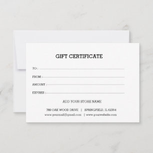 Add Logo Editable Business Gift Certificate