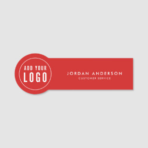 Add Logo Editable Color Simple Modern Name Tag