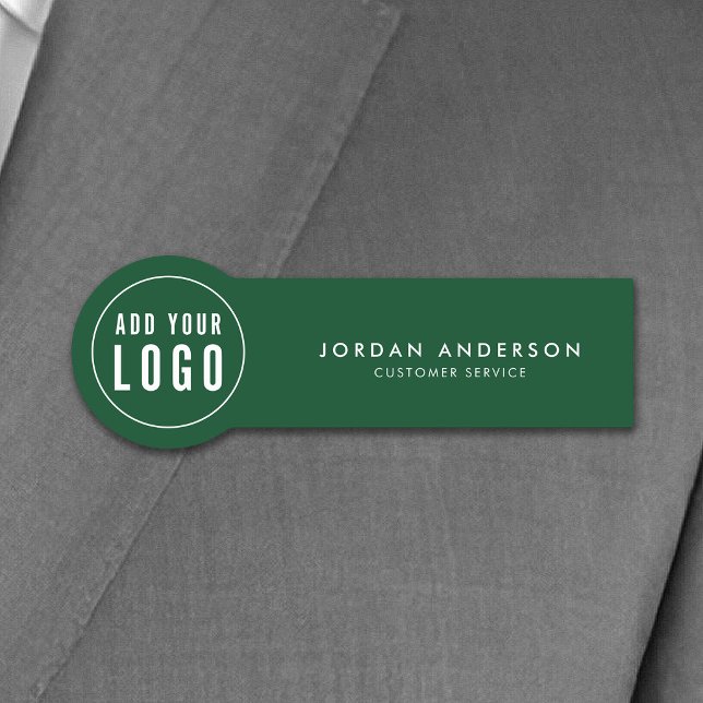Add Logo Editable Colour Simple Modern Name Tag (Creator Uploaded)