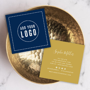 Add Logo Editable Colour White Border Social Media Square Business Card